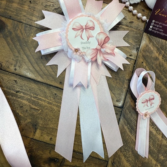 Pink and White Floral Baby Shower Set